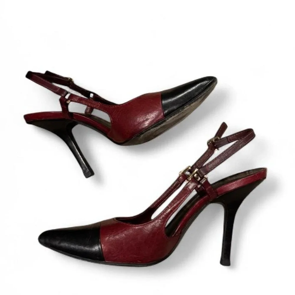 Tory Burch Burgundy Slingback Heels